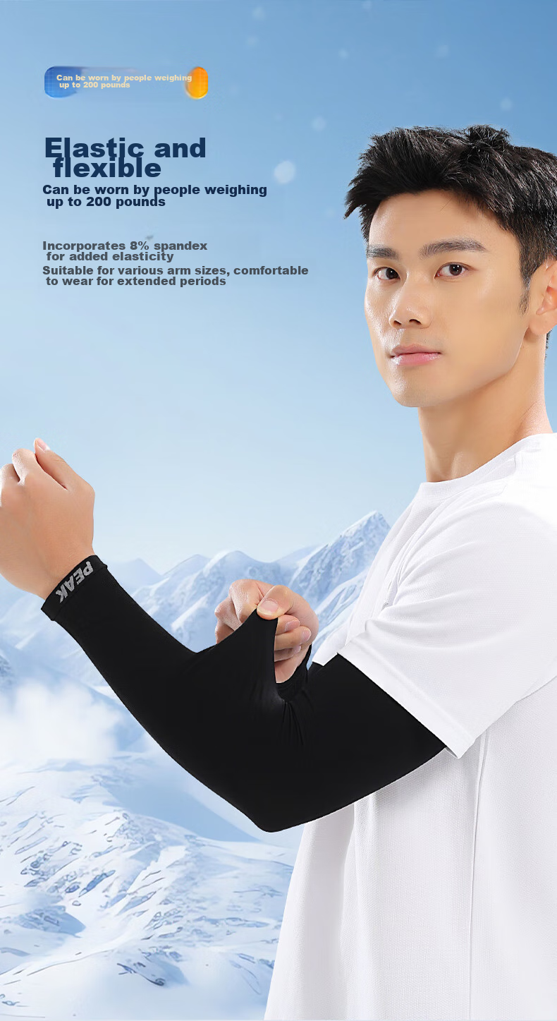 PEAK Ice Silk Arm Sleeves for Men And Women, UV Protection Arm Guards, Cycling Sun Protection YHZ4509 Gray 8