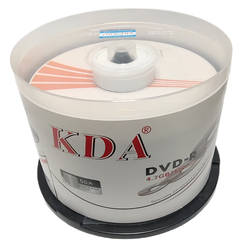 KDA DVD-R Business Series 16x Speed 4.7GB Discs/Recordable Discs/CDs/Disks, 50 Pieces in A Barrel, Blank Recordable Discs, Customizable Optical Media