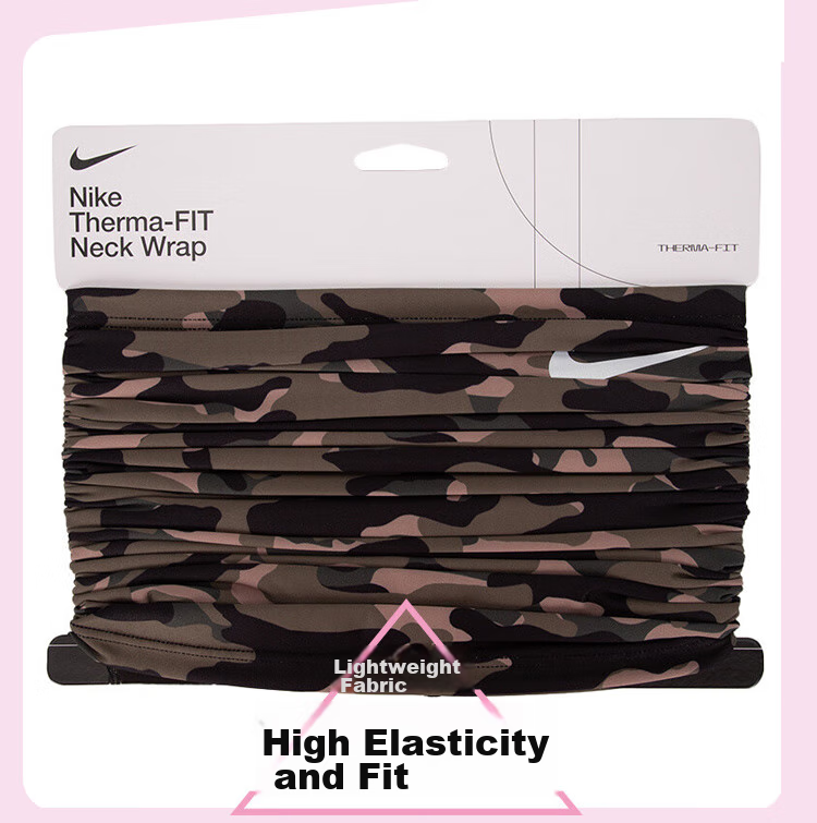 NIKE Early Spring Ski Neck Gaiter Face Mask Neck Warmer Cycling Thin Fleece Style N0003564907OS/AC3985-907 Camouflage 6