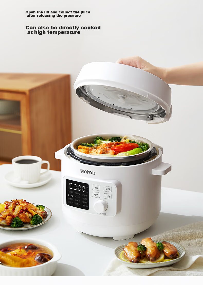 Ankale Electric Pressure Cooker 3L, Home Use One-Pot Dual-Lid Fully Automatic High-Pressure Rice Cooker for 1-3 People, Non-Stick Inner Pot, Removable Lid, Smart Pressure Control for Cooking Rice And Porridge 5