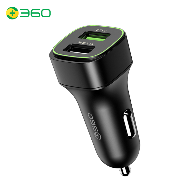 Автомобильное зарядное устройство 360 C5, двойной порт, умная защита, 30 Вт, USB-A, QC3.0, AFC, FCP