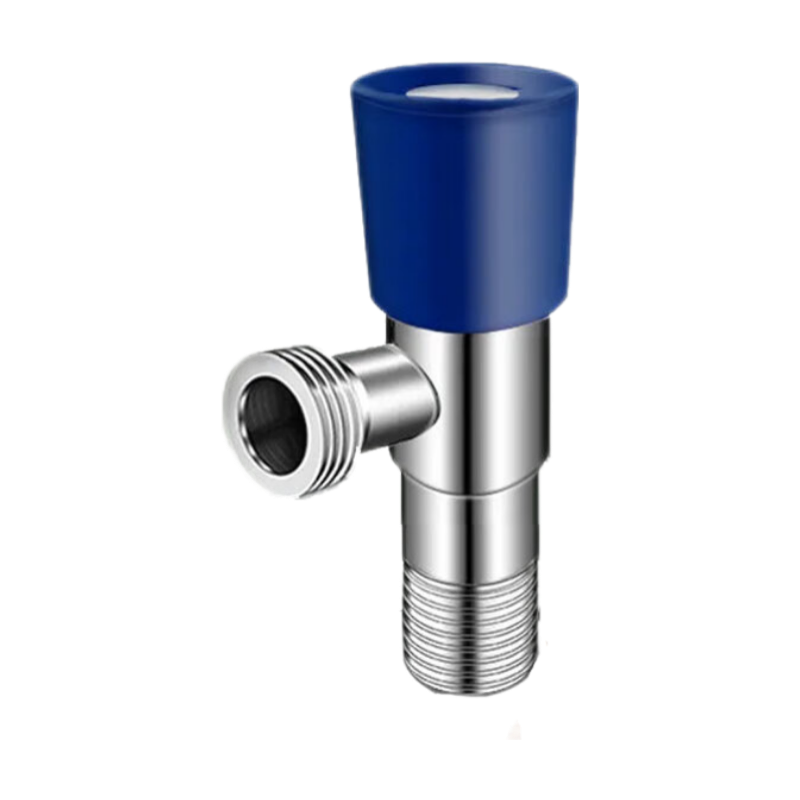 Liansu Stainless Steel Angle Valve Cold and Hot Copper Triangle Valve Water Stop Inlet Valve 1/2 Inch Water Heater Toilet Blue Single Mark