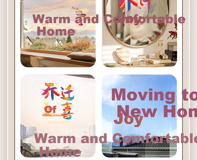 Ounizi Housewarming Colorful Window Flowers, Moving Celebration, Housewarming Ceremony Decoration, Essential Housewarming Set for New Home 4