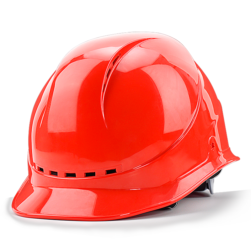 Weiguang ABS Safety Helmet, New National Standard Breathable Model, Electrically Insulated Anti-Smashing Puncture-Resistant, Y-Type Chin Strap Construction Site Hard Hat, Red Knob Style, 1 Piece