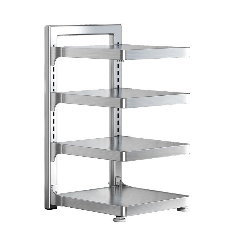 Shuaishi Kitchen Storage Rack, Stainless Steel Pot Rack, Cookware Organizer, Under-Sink Shelf, Multi-Layer Pot Rack for Cabinets