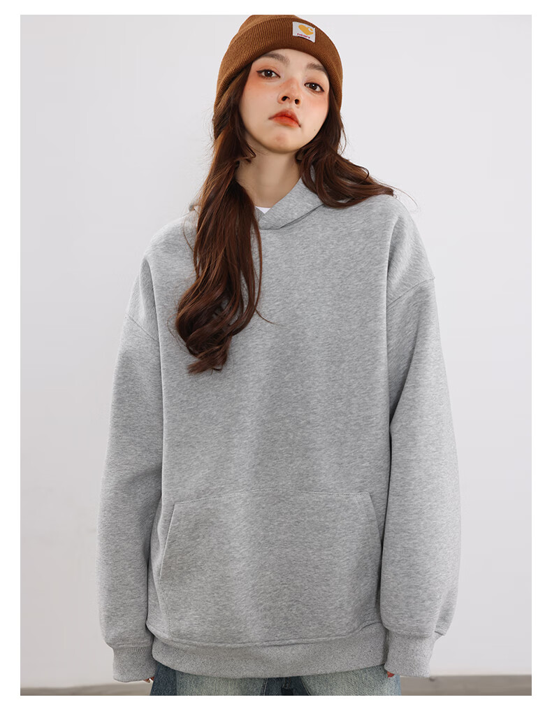NASA GISS Hooded Sweatshirt for Men, Loose-Fitting Versatile Solid Color Sports Top, Youth Long-Sleeve Jacket, Apricot Color, 2XL 30