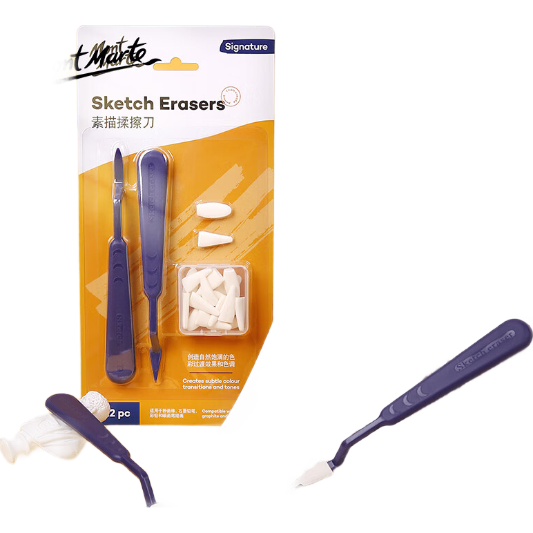 [Lowest Price Online] Mont Marte Sketching Blade Art Student Highlight Detail Shadow Blending Eraser Scraper Sketch Sponge Pen Replacement Head Eraser Blending Cotton MPN0228CN Sketching Markers Drawing