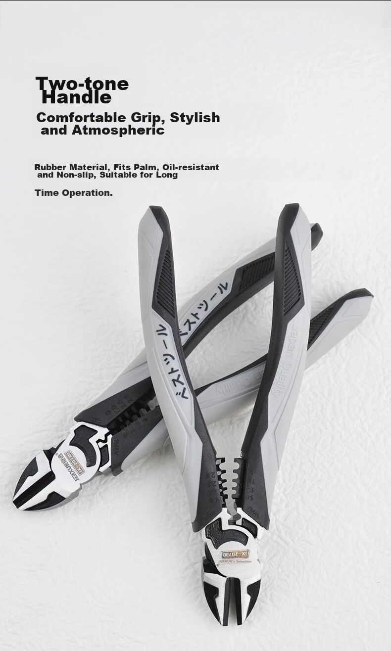 JERXUN Diagonal Cutting Pliers, 7-Inch Offset Diagonal Wire Strippers And Crimpers, Multifunctional Labor-Saving Electronic Pliers Tool 9