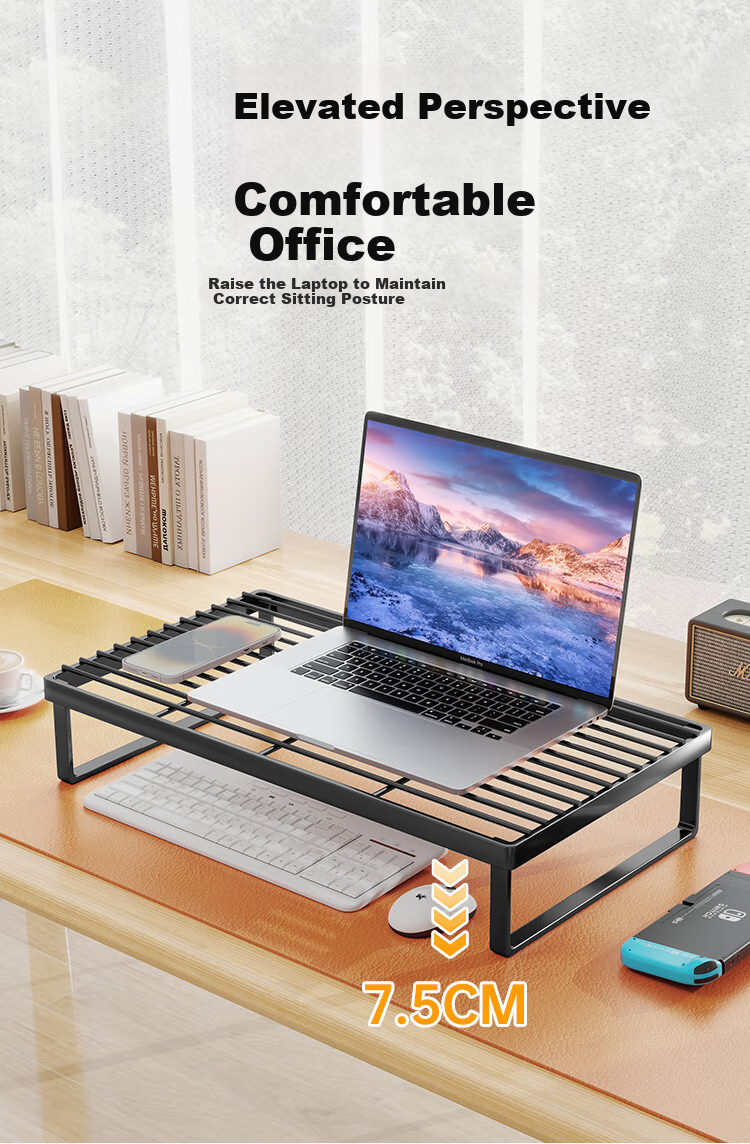 ATSCORE Laptop Cooling Stand, Aluminum Alloy Foldable Portable Vertical 6-Level Adjustable Desktop Riser, Collapsible Ergonomic Multi-Purpose Support Stand 3
