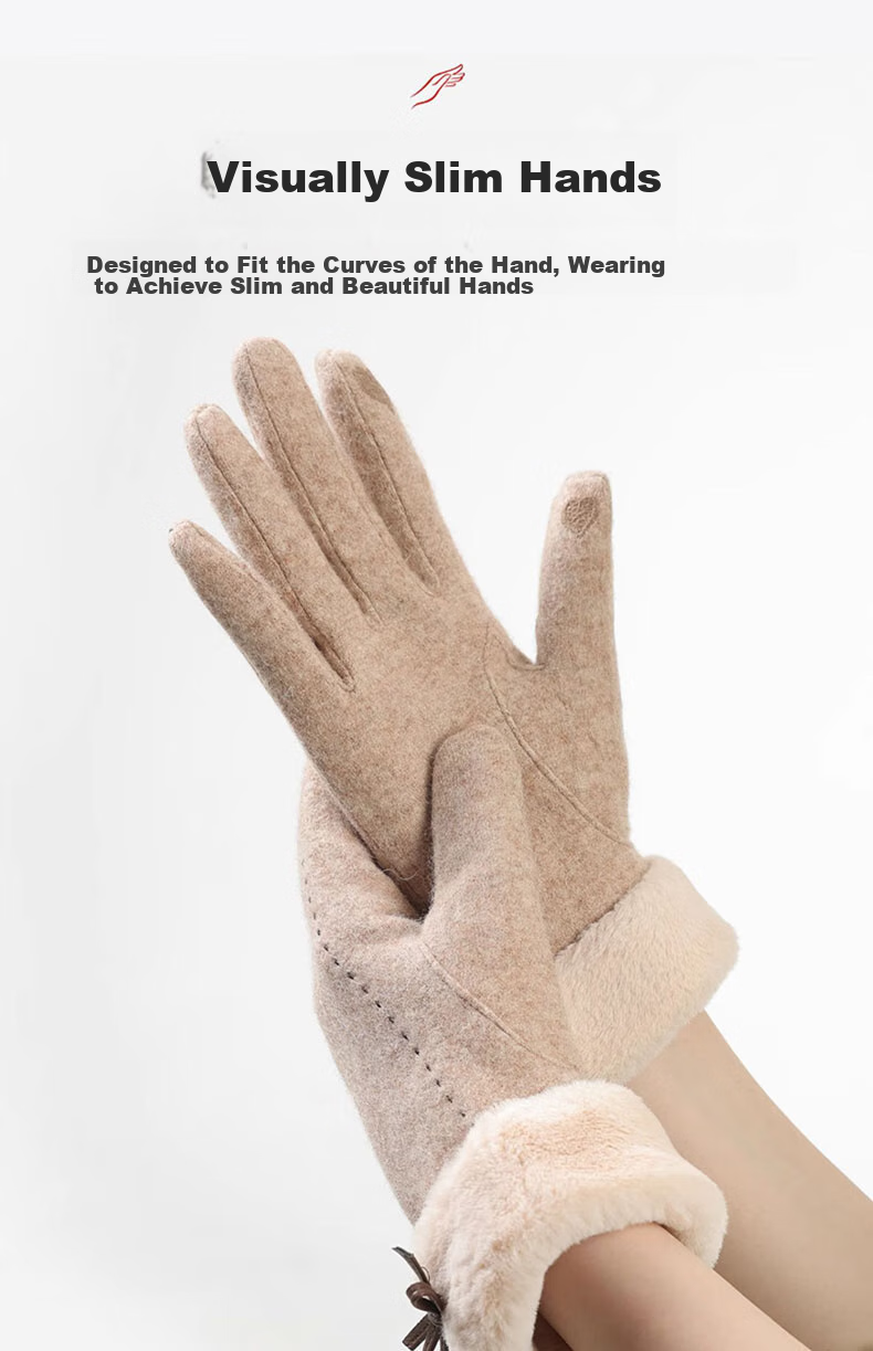 Hengyuanxiang Women's Warm Gloves, Winter Outdoor Wool-Lined Thickened Anti-Freeze Gloves, Birthday Gift for Girlfriend Or Wife 11