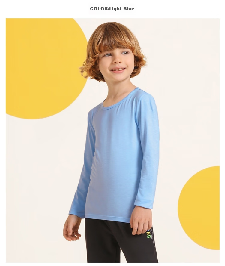 Baleno Children's Spring And Summer Round Neck Underwear Long Sleeve Base Layer for Boys And Girls 82817012 01W White 110cm 13