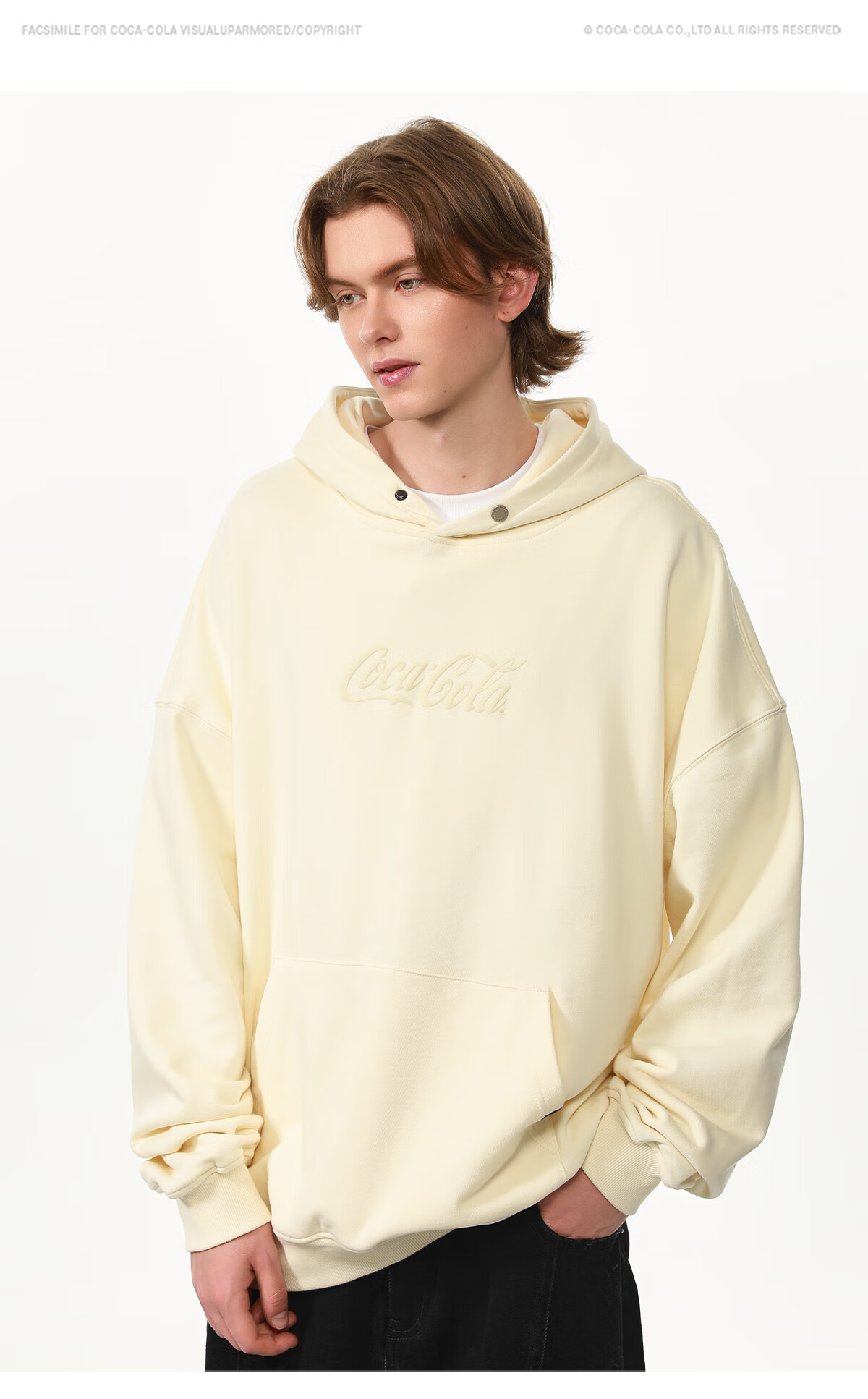 Coca-Cola Hooded Sweatshirt for Men, Autumn And Winter Style, Solid Color American Casual Couple's Top Jacket, Black, L (130-150 Jin) 10