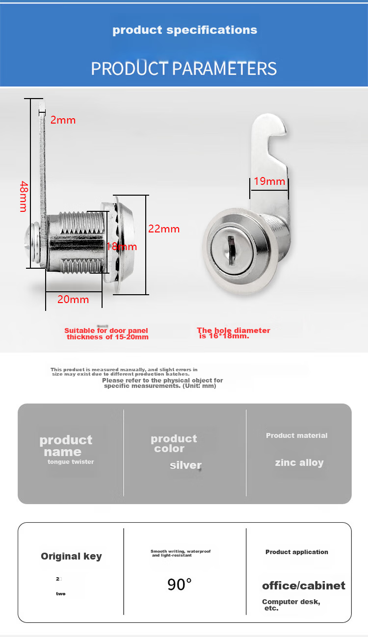 BLOSSOM Padlock, Drawer Lock, Storage Cabinet Lock, File Cabinet Lock, Anti-Theft Mailbox Lock, 103-20 Multi-Situational Use 8