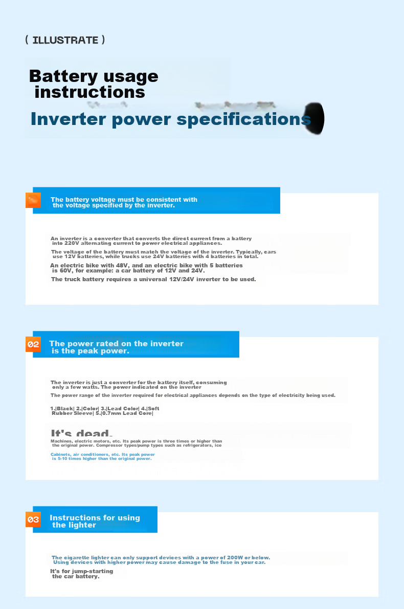 Mengduofu Car Power Inverter 12v24v to 220v Multi-Functional High-Power Car Truck Inverter Power Supply for Tricycles And Street Vendors 21