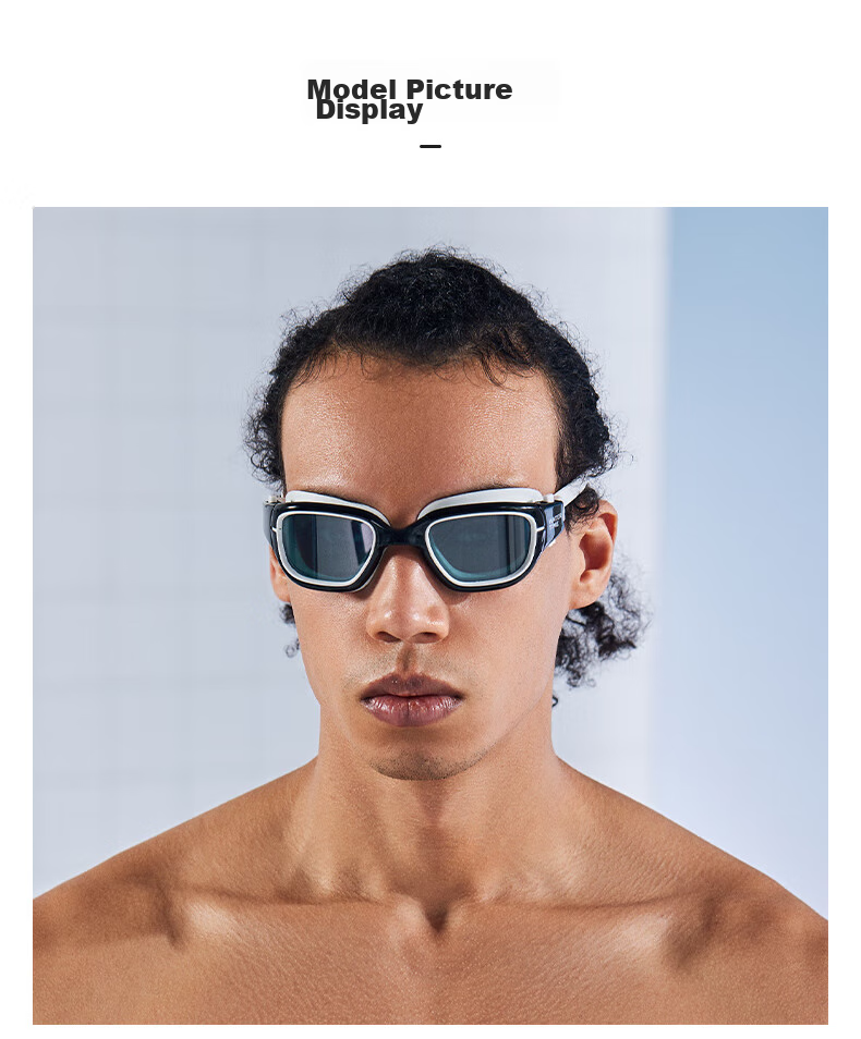 WATERTIME / Shuichuan Anti-Fog Swimming Goggles, High Definition Large Frame Swim Cap, Non-Binding for Men And Women, Swimming Glasses And Swim Cap Set 25