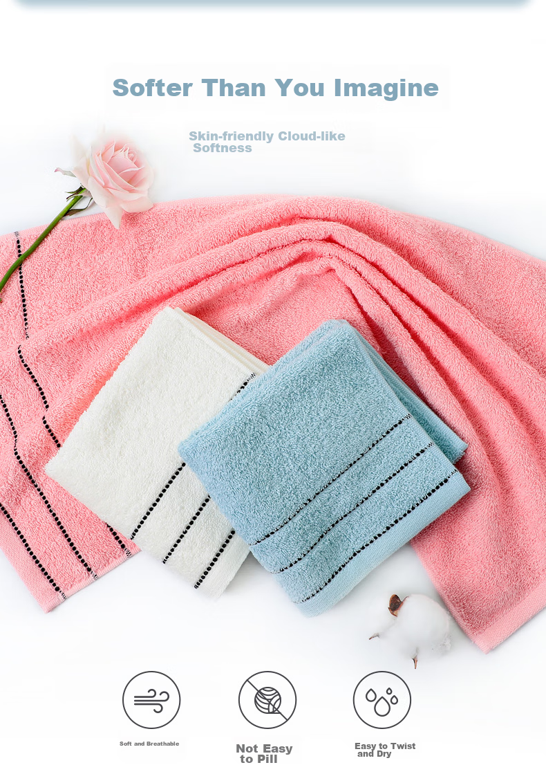 Grace Pure Cotton Towels, Adult Home Use Lint-Free Xinjiang Cotton Bath Face Towels for Men And Women, 3-Pack Sports Towels 5