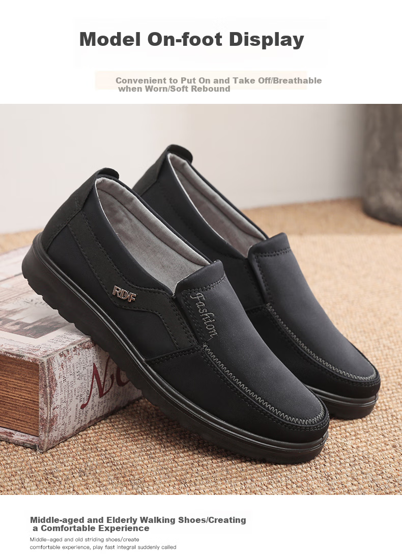 Ankang Old Beijing Cloth Shoes for Men, Breathable Waterproof Dad Shoes, Soft-Soled AK33623 for Middle-Aged And Elderly, Coffee Color, Size 47 12
