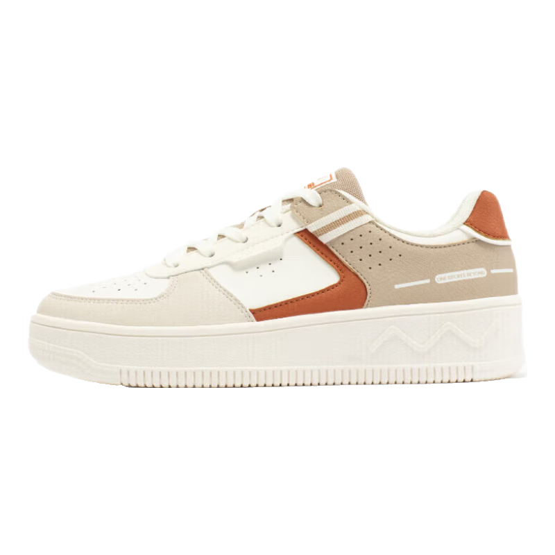 361° Women's Sports Shoes, Autumn Retro Thick-Soled Heightening Wear-Resistant White Sneakers, Casual Skateboard Shoes, 682116601F-9