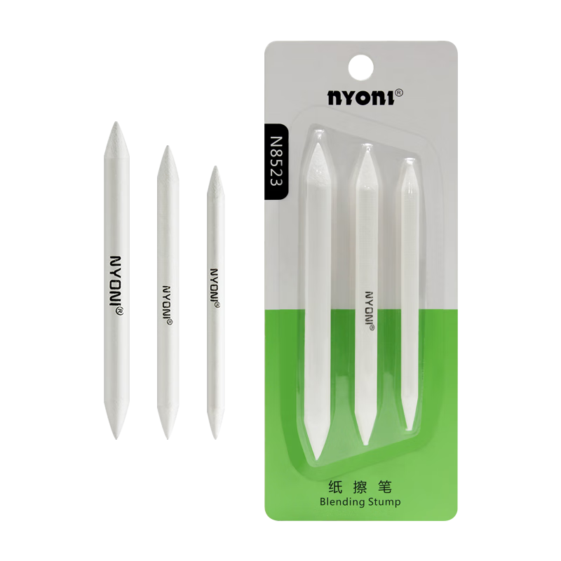 NYONI Paper Blending Stumps 3-Pack Sketching Blending Pencils Art Drawing Rice Paper Smudge Sticks Student Drawing Tools Shading and Light Adjustment Pen N8523