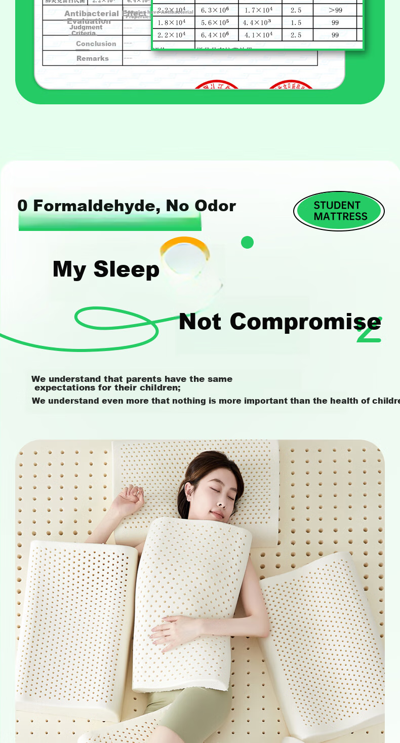 Mengyishu Natural Latex Mattress, 0.8m X 2.0m, Imported from Thailand, Rubber, for Student Dormitory, Single Tatami Soft Pad 7