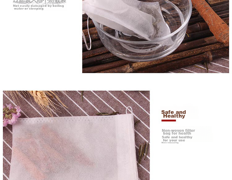 BJ Tea Bag, Herbal Medicine Infusion Gauze Bag, Non-Woven Fabric Herbal Medicine Dispensing Filter Bag, Marinade Seasoning Packet, Filtering Decoction Bag 5