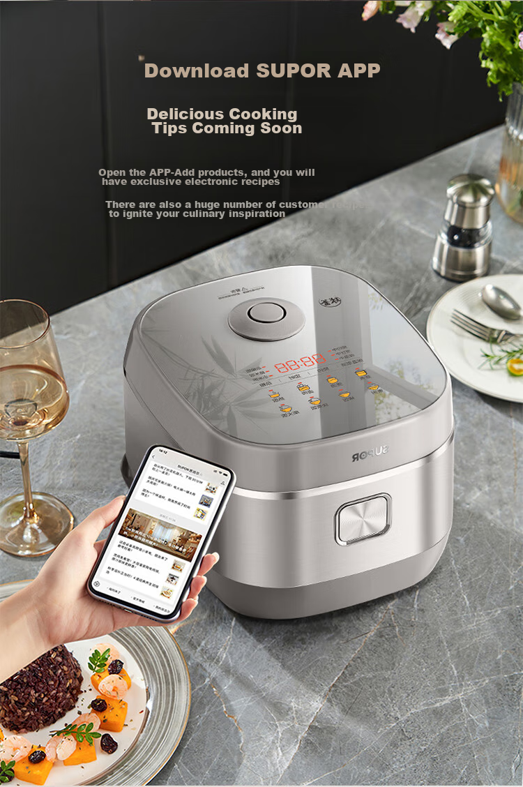 SUPOR 4-Liter Large Capacity, for 3-4 People, IH Heating with Titanium Non-Coated Inner Pot, Smart Multifunctional Rice Cooker for Home Use, Model F40Q56S 21
