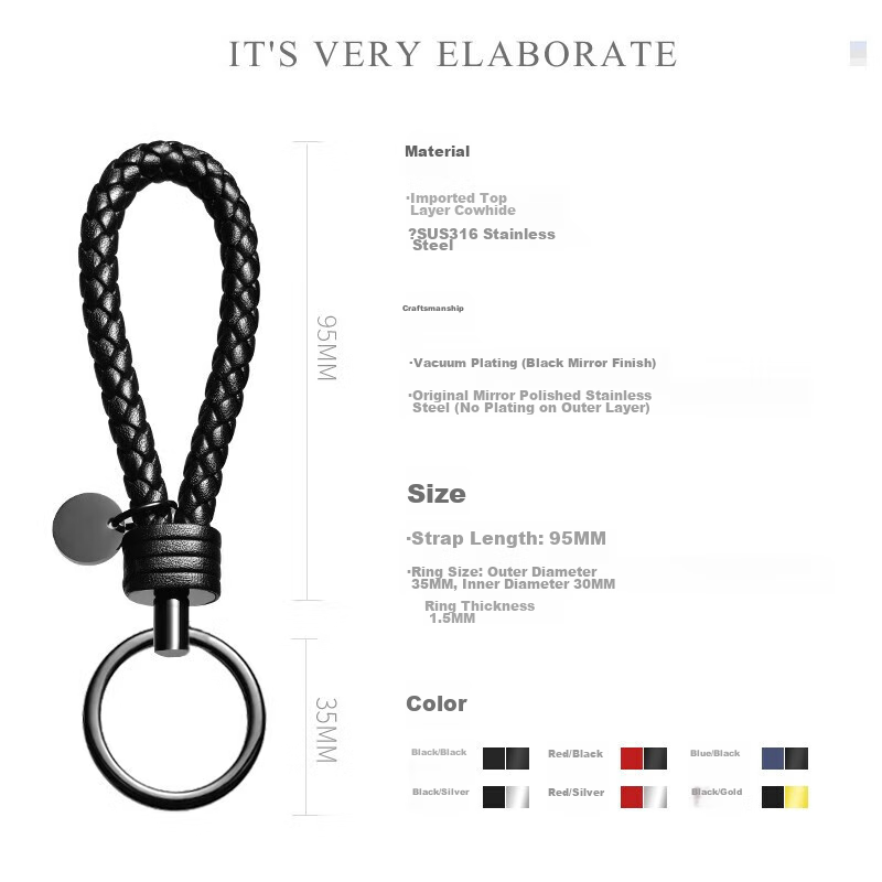 LABEN Woven Car Key Chain, Key Ring for Men And Women, High-End Creative Gift