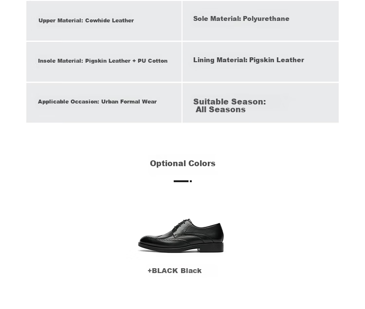 Goldlion Men's Shoes, Urban Formal Wear, Distinctive Carved Leather Shoes, Durable Comfortable Brogue Shoes, 59621018401A, Black, Size 42 9