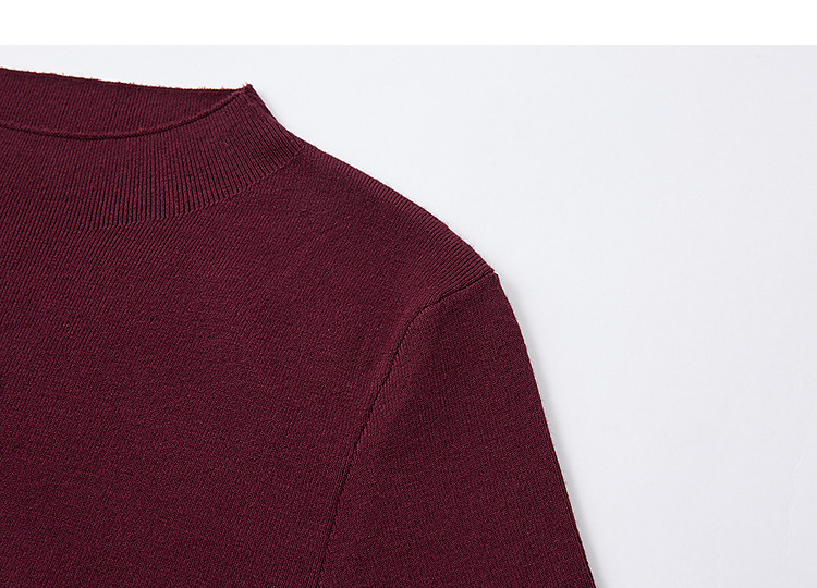 Demana Drawstring Waist Slim Fit Autumn Half Turtleneck Mid Sleeve Knit Top for Petite Women 5