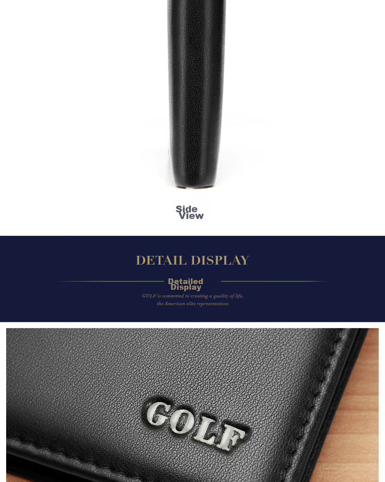 GOLF Men's Wallet, Durable Microfiber with Top-Grain Leather Card Holder And Coin Purse, Short Wallet Gift Box, Present for Boyfriend 17