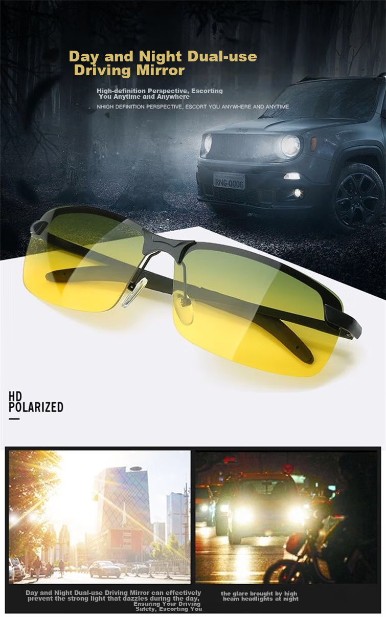 LESCA LUNETIER Driving Sunglasses, Day And Night Use, Night Vision, Driving at Night, Polarized Glasses for Men, Specialized Cycling Glasses for Nighttime 1