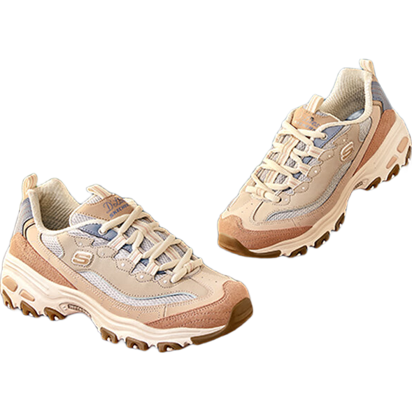 Skechers Milk Tea Bear Women's Shoes, Spring Thick-Soled Dad Shoes, Soft-Bottomed Versatile Panda Shoes, Casual Sneakers, 149238, Size 38