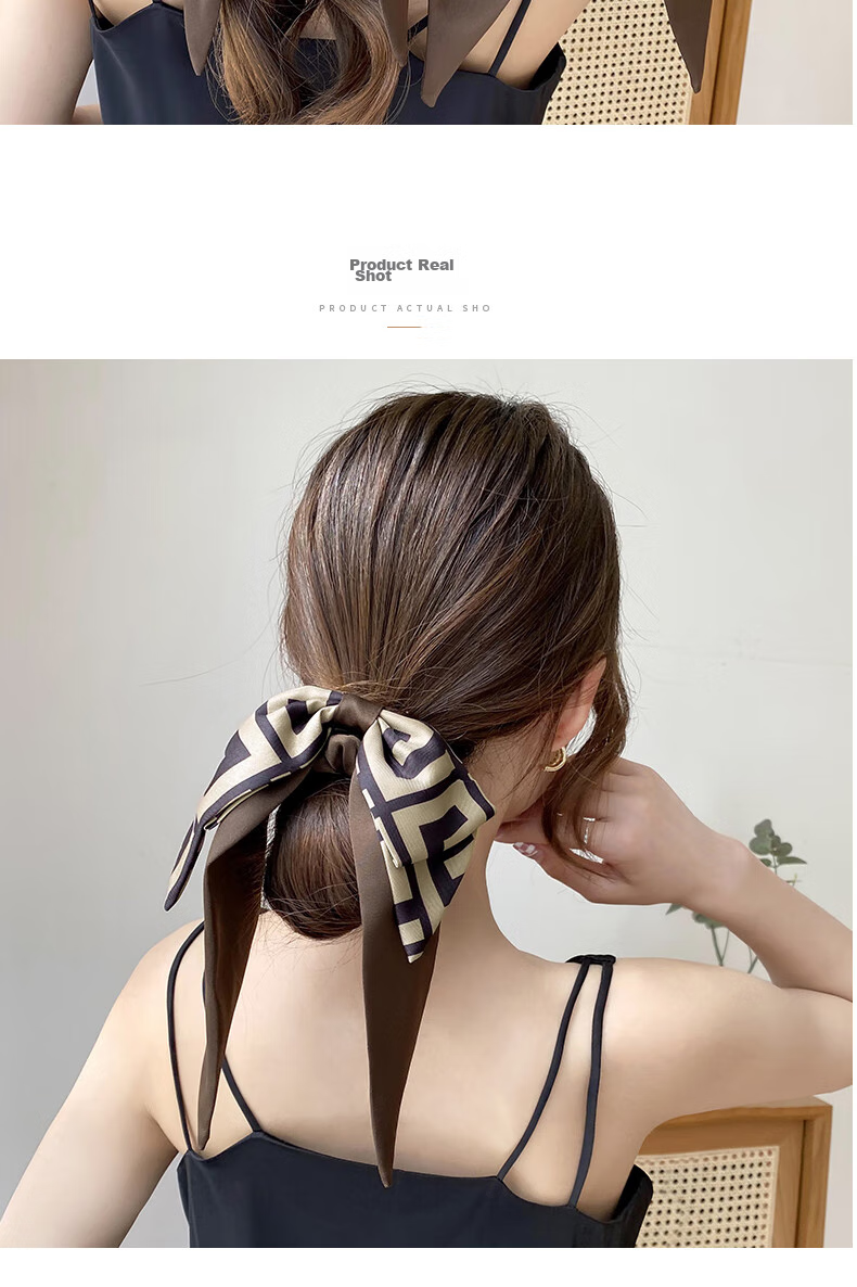 Xiangwan Hair Tie, Bow Hairband, Ribbon Hair Tie, Women's Hair Accessory, Butterfly Knot, Large Hair Tie, Elegant Ponytail Holder, Women's Hair Flower 4