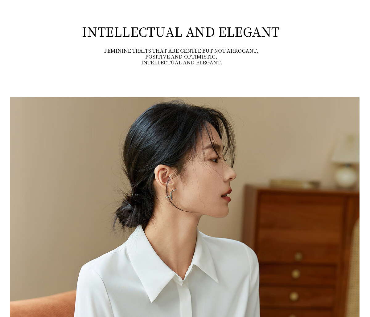 Chushen Spring And Autumn Long-Sleeve Shirt for Women, V-Neck Collar, Casual Versatile Commuter Professional White Blouse S143C2049 M Size 19
