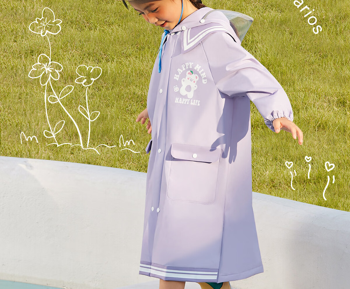 Fanyejia Disposable Raincoat for Children And Elementary School Students, with Backpack Space, Thickened for Older Kids, Portable for Travel And Outdoor Activities 8