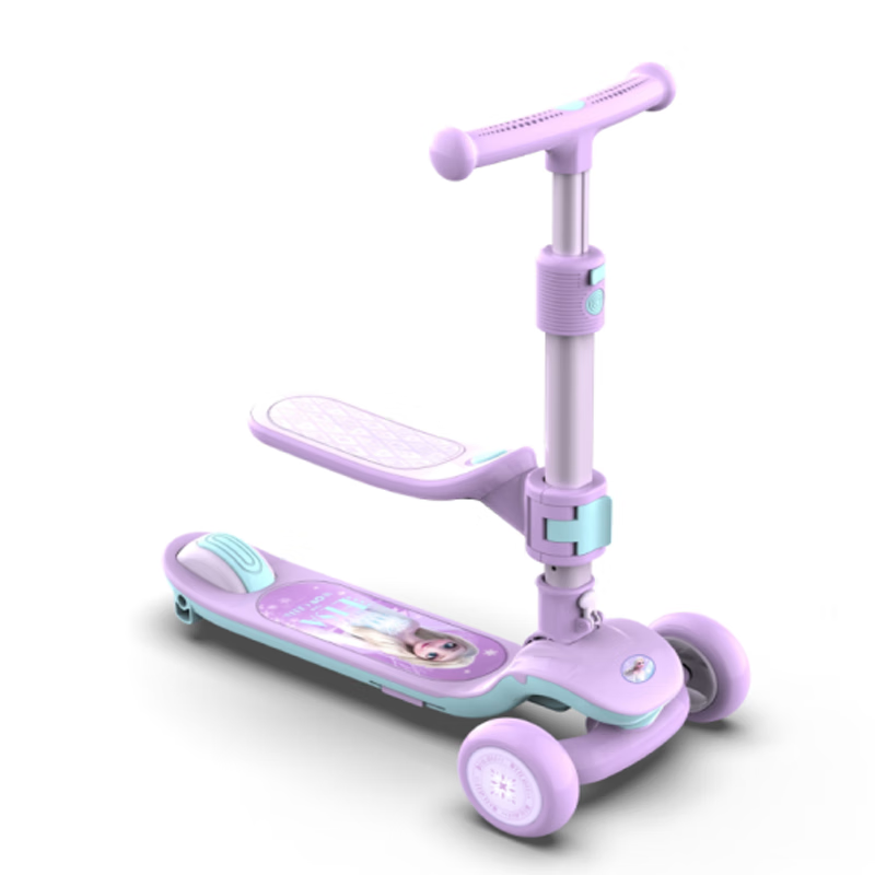 Disney Children's Scooter for Ages 3-12, Two-In Balance Bike with Flash Wheels, Pedal Bike Toy for Girls, Elsa Children's Gift 1