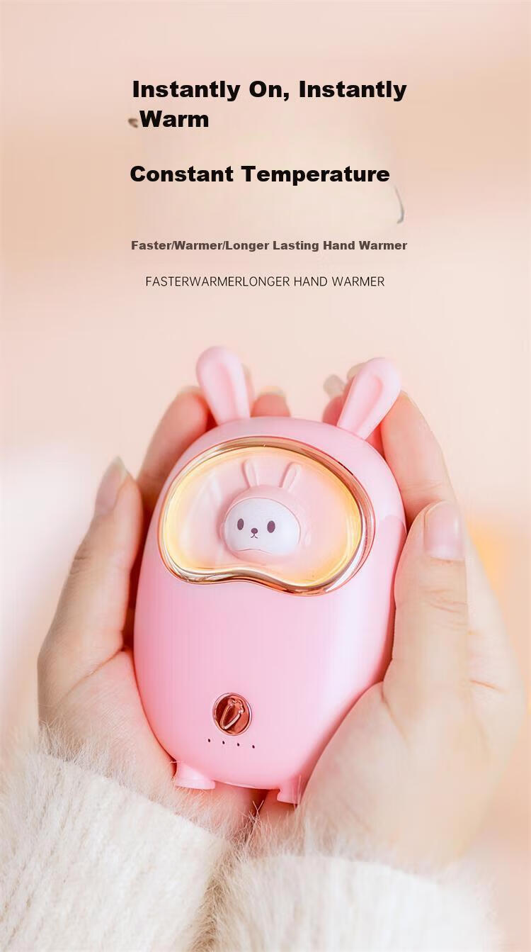 Kelleia Hand Warmer, Rechargeable Mini Heated Blanket, Hot Water Bottle, Belly Warmer, Birthday Gift for Girlfriend Or Wife, Outdoor Portable, Light Pink 2