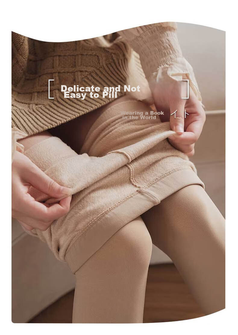 LangSha Women's Leggings, Spring And Autumn Thin Fleece, Bare-Leg Effect, Wearable As Outerwear, Integrated Pantyhose, Black Nude-Colored Stockings 6