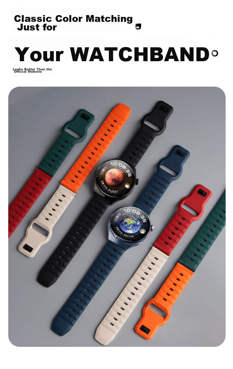 Watchbond Compatible with Huawei Watch 6/6 Pro/5/GT7 Pro/6 Pro Strap, GT7/6/5/4 Men's FKM Fluoroelastomer Watch 4 Pro Business Style 46mm Wristband 5