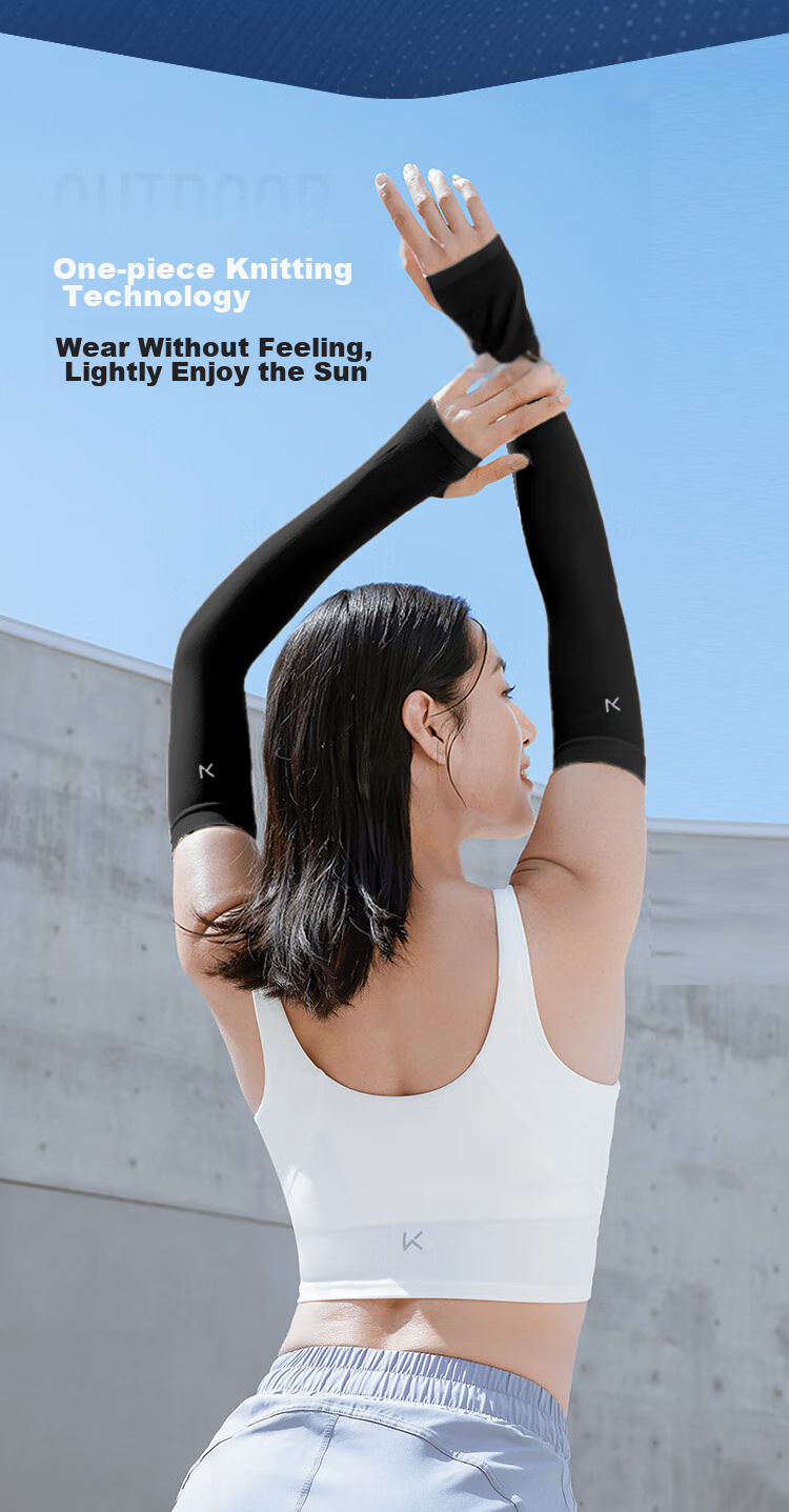 Keep Ice Sleeve Sun Protection Arm Sleeves for Men And Women, Cycling Outdoor Fishing Sports Ice Silk Summer Sun Protection UV-Resistant Arm Guards, Black 6