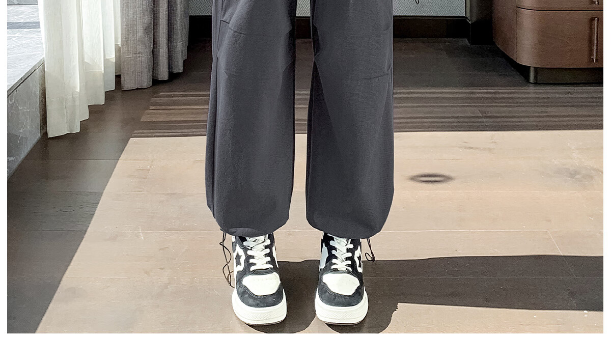 Halo Queen Women's Casual Pants, American-Style Breathable Loose Cargo Pants, High-Waisted Draping Parachute Pants H13KK2711 26