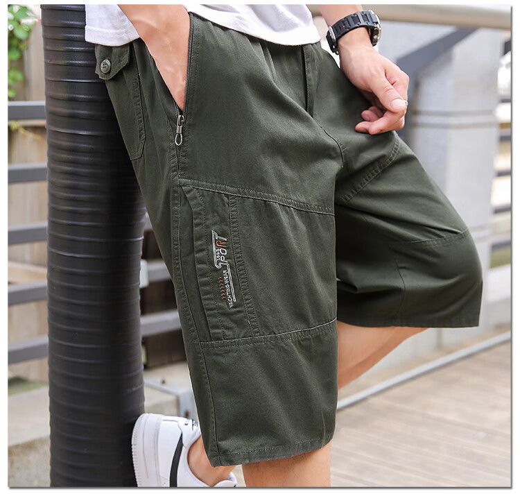TUCANO Men's Summer Cotton Comfortable Casual Sports Cargo Shorts Light Gray 4XL 11