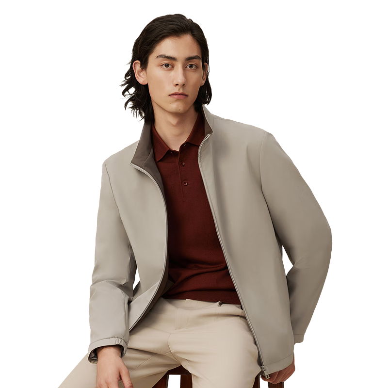 Hodo [Turn-Down Collar] Stand-Collar Executive Jacket for Men, Urban Light Outdoor Windproof Wear-Resistant High-Elasticity Coat