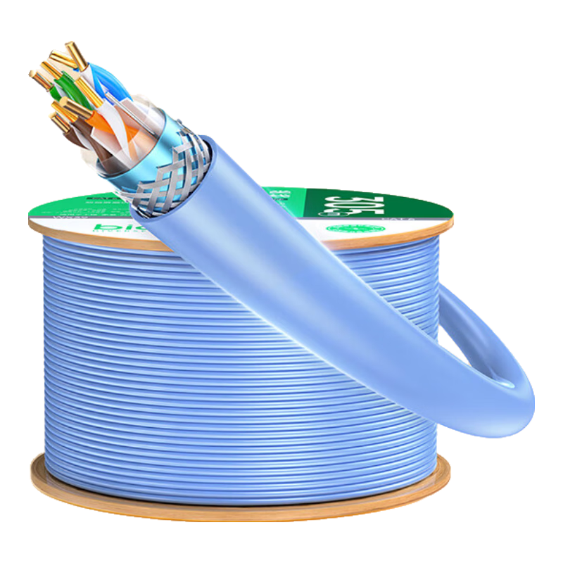 BIAZE CAT6 Gigabit Shielded Twisted Pair Cable [0.58mm Pure Copper Anti-Interference Core] CAT6 8-Core Twisted Pair Network POE Engineering Home Wiring Box Cable 305 Meters