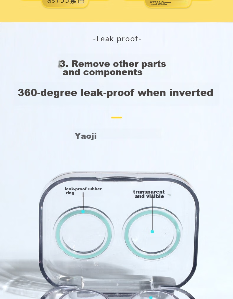 JAJALIN Contact Lens Case, Portable Beauty Box, Integrated Storage And Companion Case, Double-Linked Box, Care Kit, Sky Blue 5