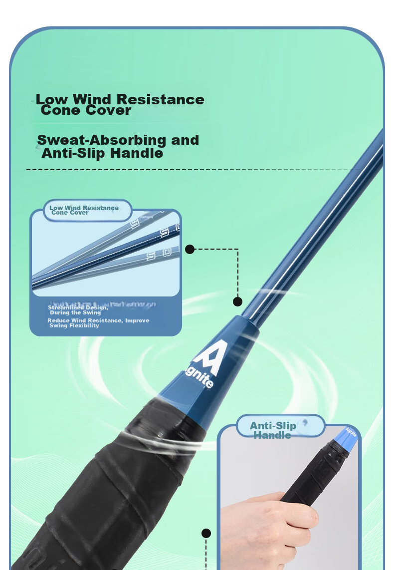Deli Angenite Wear-Resistant Concave Frame Aluminum Integrated Badminton Racket Classic Beginner Student Entry-Level (Blue-Pink Pair + 3 Shuttlecocks) 13