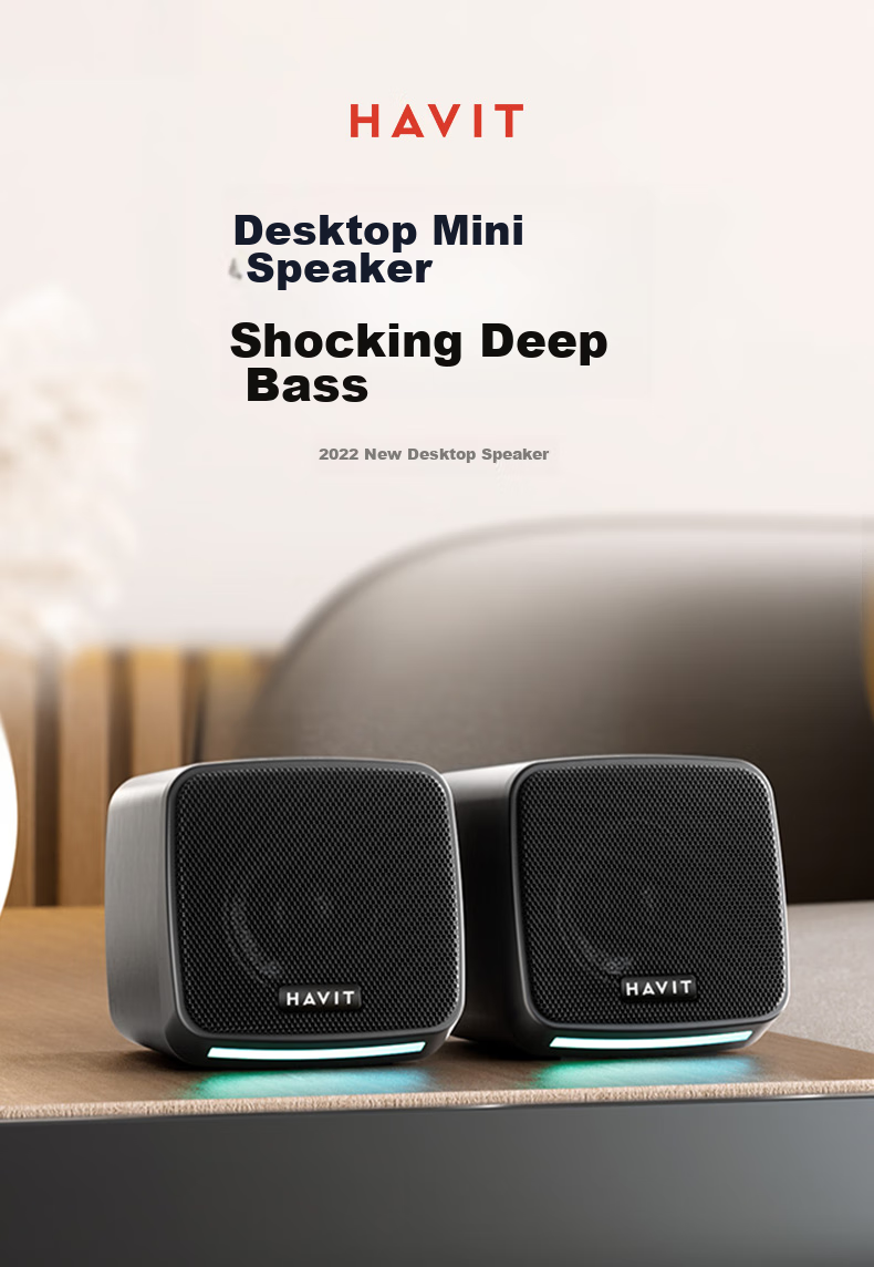 Havit Computer Speakers for Home Desktop Laptop USB Wired Subwoofer Gaming Online Class Multimedia Amplifier Speaker A20 Flagship Black Editio 1
