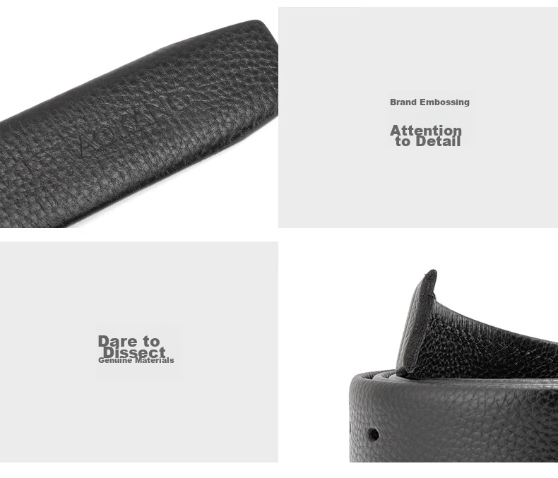 Aokang Men's Belt with Pin Buckle, Top-Grain Leather Waistband, Business Trouser Belt, Birthday Gift for Husband 13
