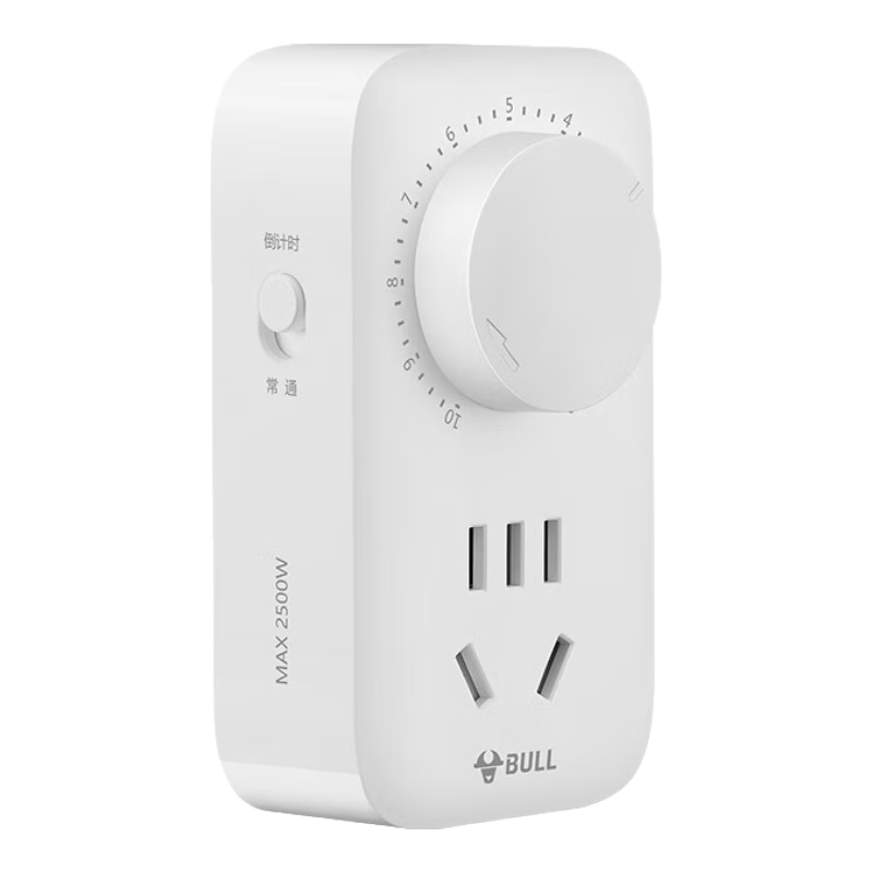 BULL Timer Socket / Overcharge Protection Countdown Timer / Wireless Plug with 1 Outlet And 5 Sockets, GND-7
