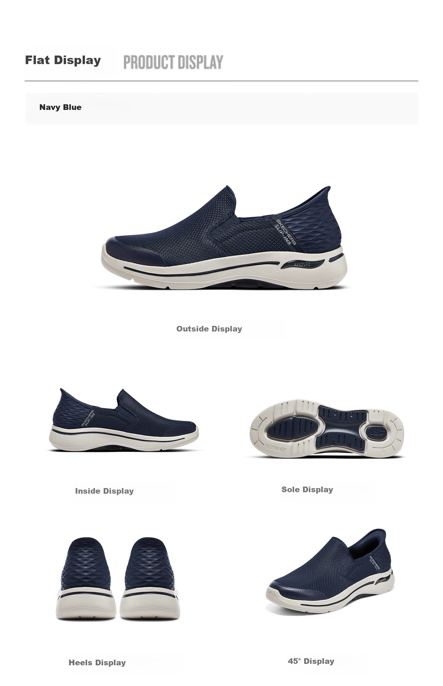 Skechers Slip-On Breathable Mesh Casual Shoes, Daily Walking Shoes, Slip-In Technology, Father's Day Gift 16